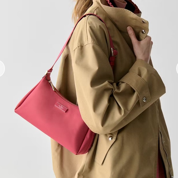 Kate Spade Carter Nylon Small Shoulder Bag Rose Oil Pink - Picture 12 of 16